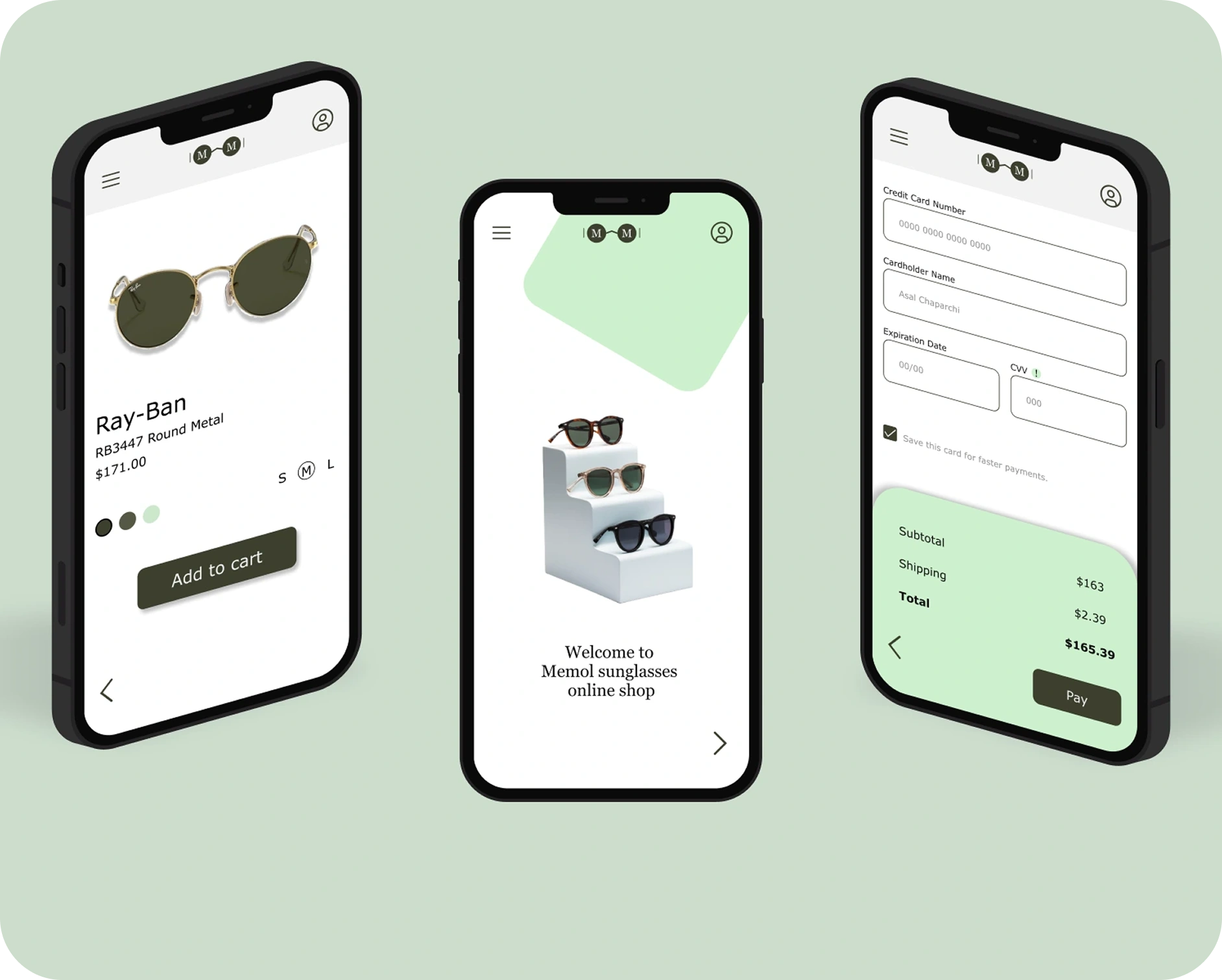 Memol Sunglasses Web App